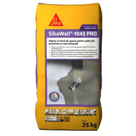 ADEZIV POLISTIREN SIKAWALL 1045 PRO 25KG VATA, EXTRUDAT, GRAFITAT