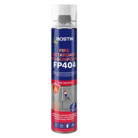 Spuma poliuretanica pentru montaj, rezistenta la foc, Bostik FP404 Fire Retardant PU Gun Foam, aplicare cu pistol, 750 ml