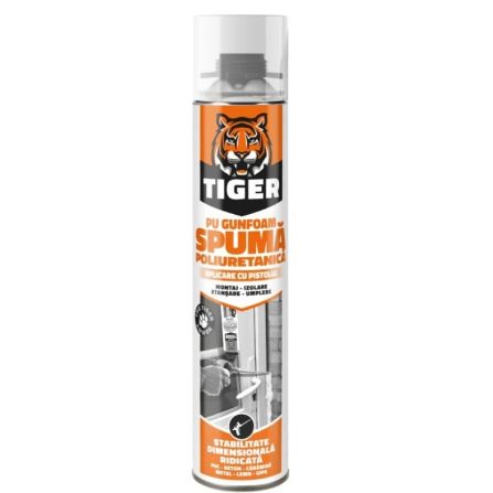 Spuma poliuretanica pentru montaj, aplicare cu pistol, Bostik Tiger PU Gunfoam B3, 700 ml